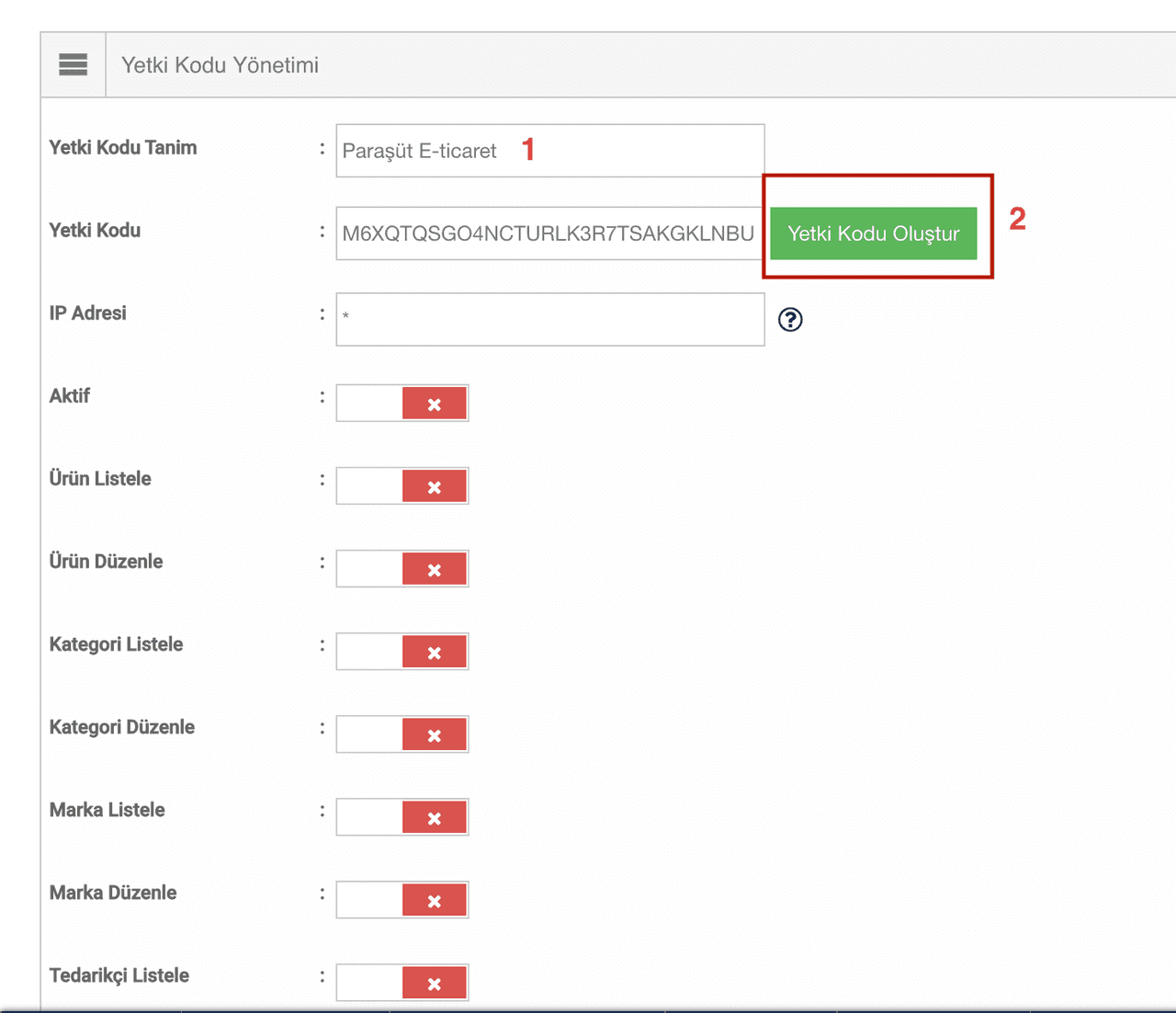 ticimax paraşüt entegrasyonu 4